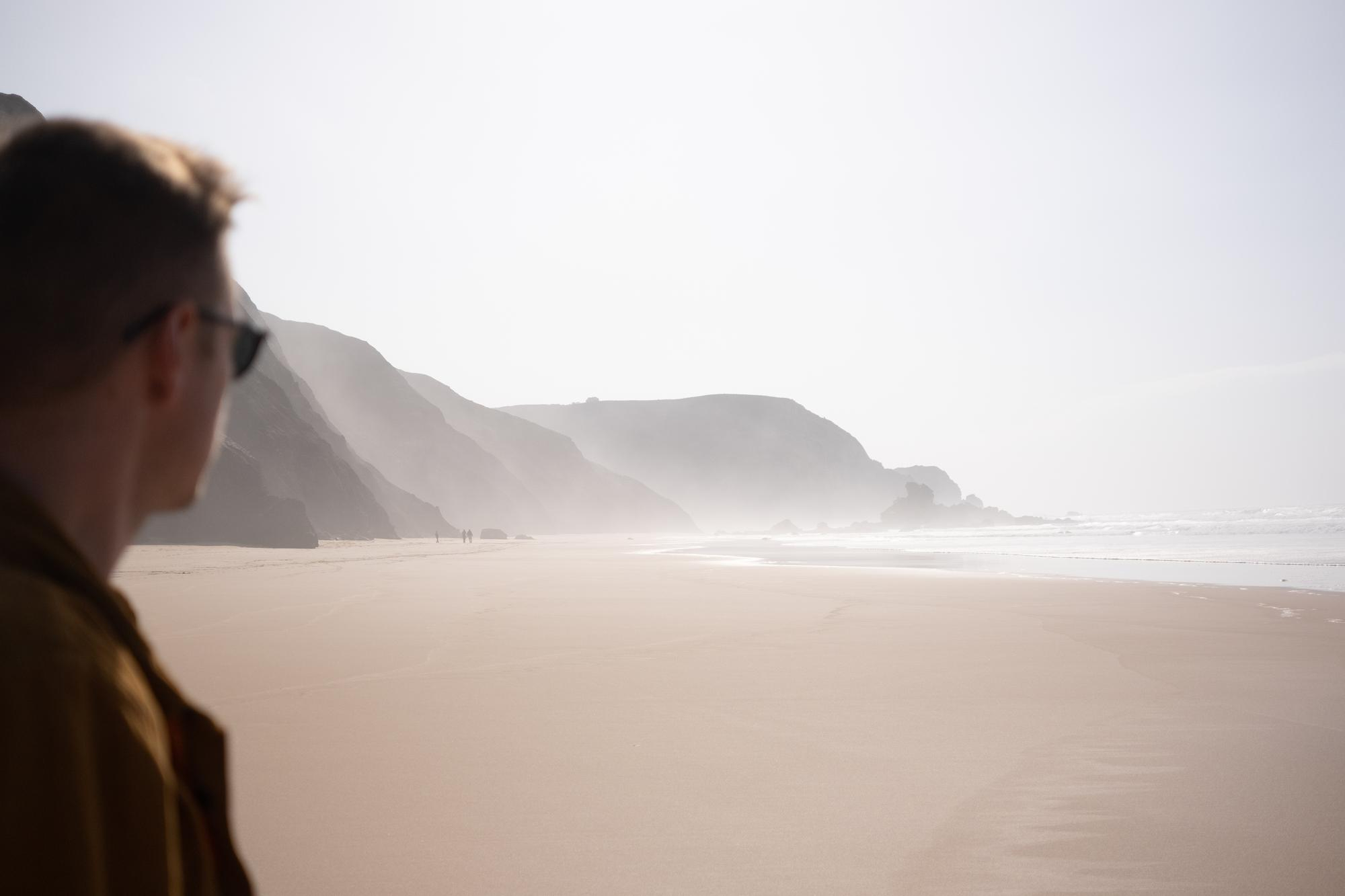 Man walking on the beach